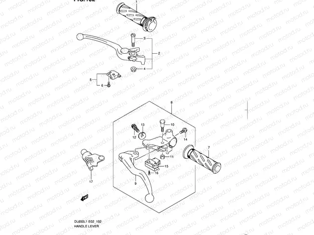 102 - HANDLE LEVER (DL650L1 E19)