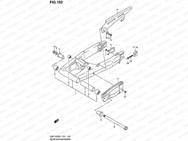 102 - REAR SWINGINGARM
