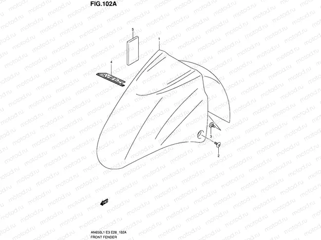 102A - FRONT FENDER (AN650AL1 E28)(FROM JS1CP51B B2100597)