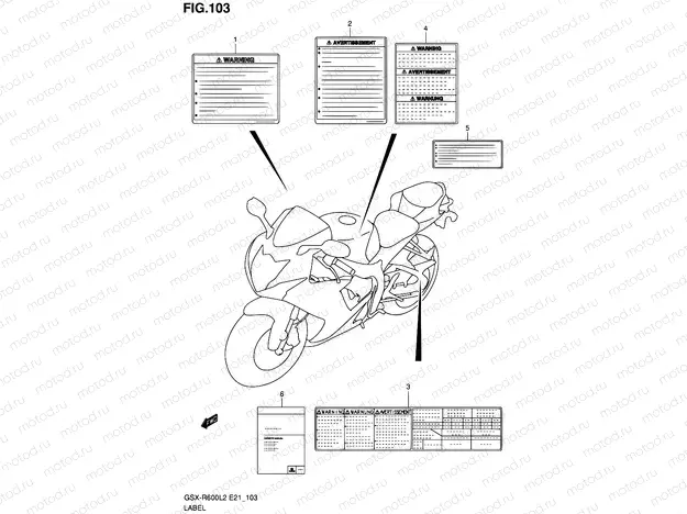 103 - LABEL (GSX-R600UFL2 E21)
