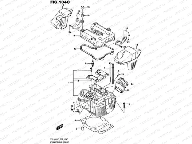 104C - CYLINDER HEAD (FRONT) (VZR1800UFL5 E19)