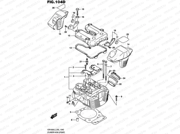 104D - CYLINDER HEAD (FRONT) (VZR1800BZL5 E02)