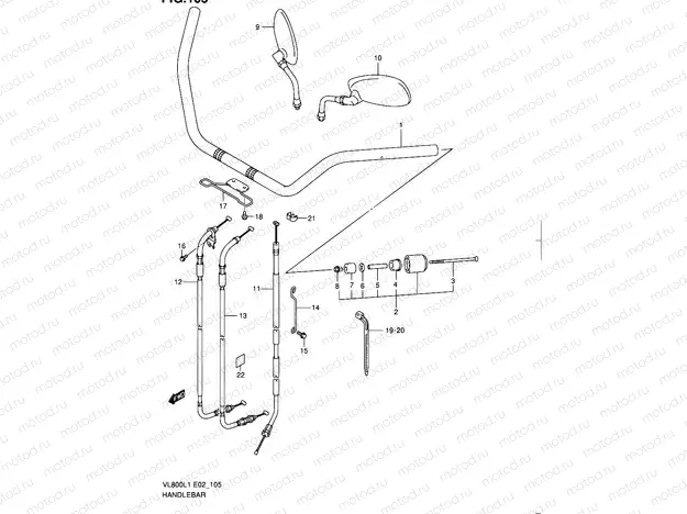 105 - HANDLEBAR (VL800CL1 E24)