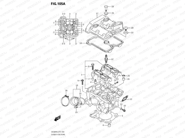 105A - CYLINDER HEAD (REAR)