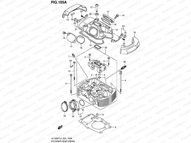 105A - CYLINDER HEAD (REAR)