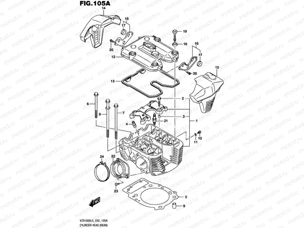 105A - CYLINDER HEAD (REAR) (VZR1800L5 E02)