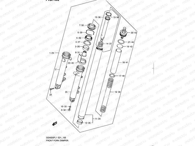 106 - FRONT FORK DAMPER (GSX650FL1 E24)
