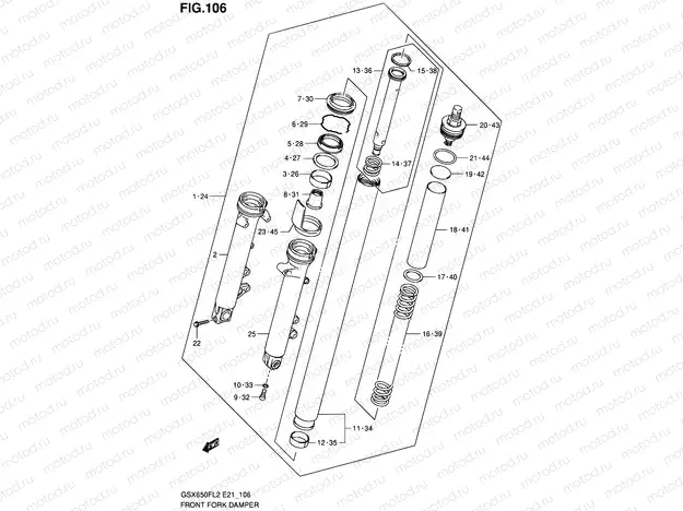 106 - FRONT FORK DAMPER (GSX650FL2 E24)