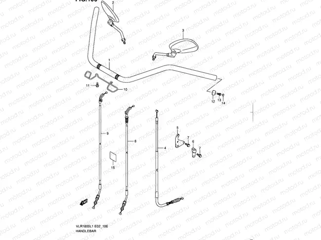 106 - HANDLEBAR (VLR1800TL1 E02)
