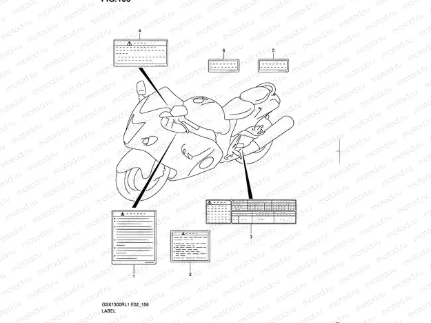 106 - LABEL (GSX1300RL1 E14)