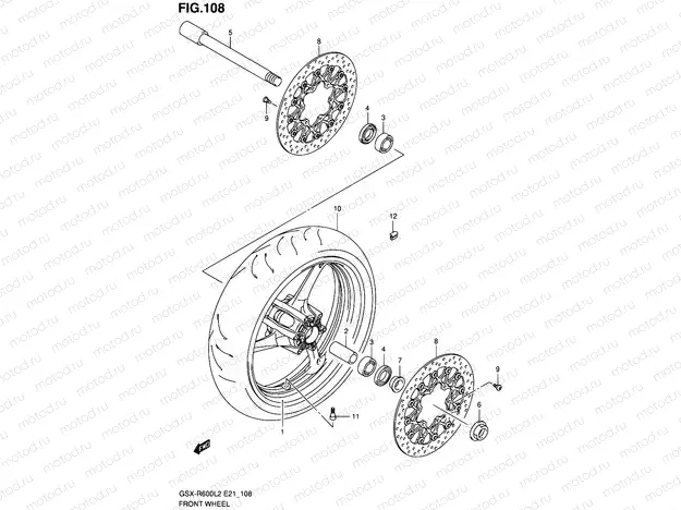 108 - FRONT WHEEL (GSX-R600L2 E24)
