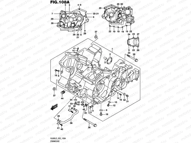 108A - CRANKCASE (VL800L5 E02)