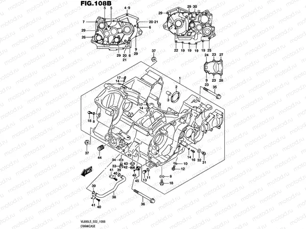 108B - CRANKCASE (VL800L5 E19)