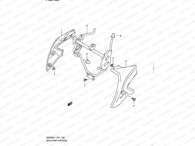 109 - HEADLAMP COVER (GSF650AL1 E21)