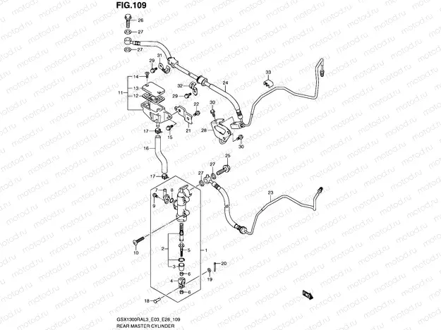 109 - REAR MASTER CYLINDER (GSX1300RAL3 E28)