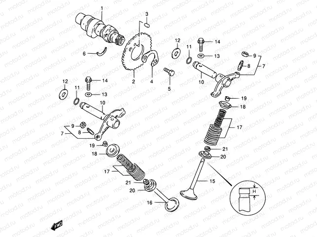 11 - CAM SHAFT - VALVE (MODEL Z/D)