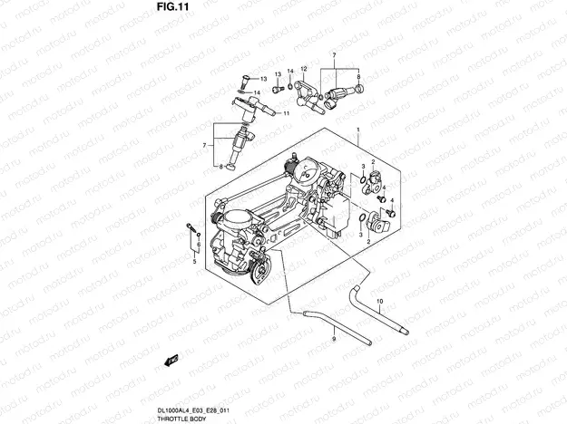 11 - THROTTLE BODY (DL1000AL4 E03)