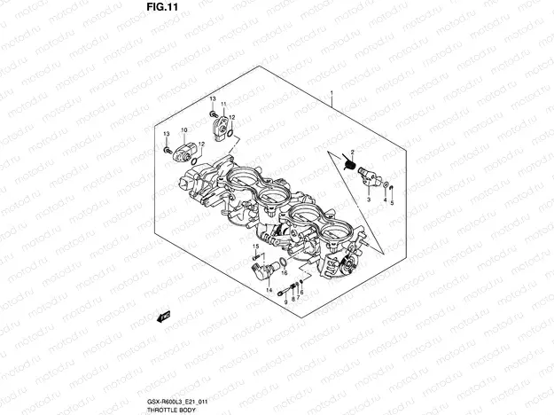 11 - THROTTLE BODY (GSX-R600L3 E21)