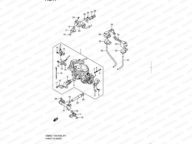 11 - THROTTLE BODY (VZ800L1 E03)