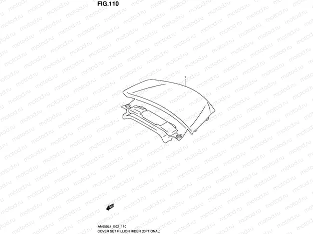 110 - COVER SET PILLION RIDER (OPTIONAL) (AN650ZL4 E02)