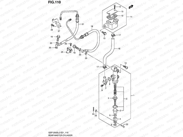 110 - REAR MASTER CYLINDER (GSF1250SAL2 E21)