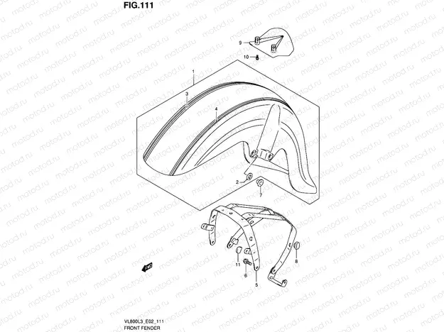 111 - FRONT FENDER (VL800CL3 E02)