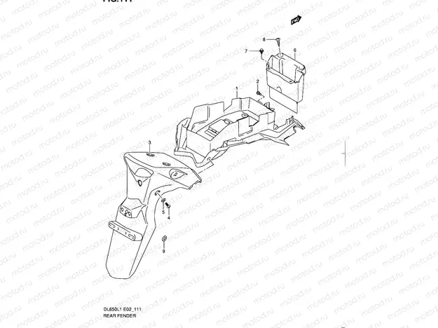 111 - REAR FENDER (DL650L1 E24)