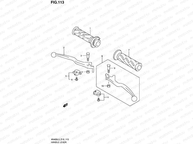 113 - HANDLE LEVER (AN400AL3 E19)