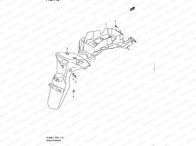 113 - REAR FENDER (DL650AL1 E19)