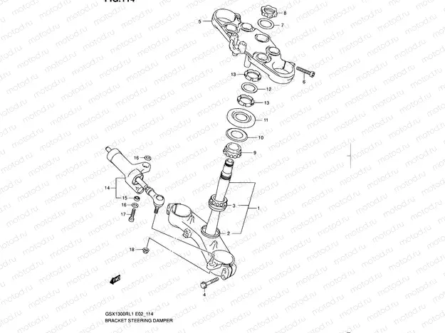 114 - BRACKET - STEERING DAMPER