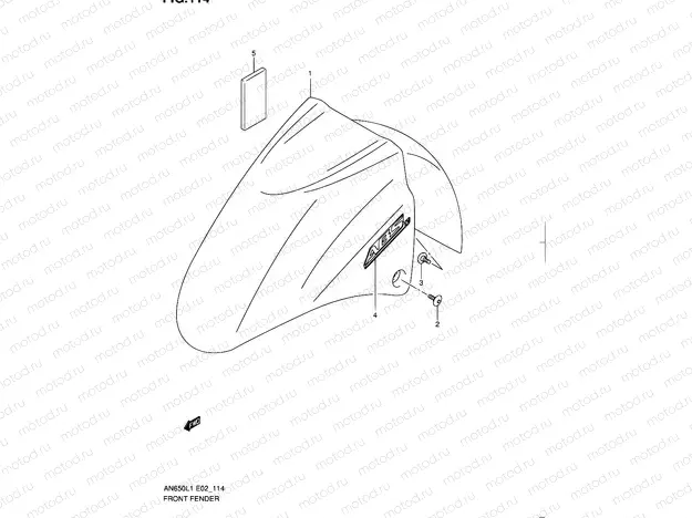 114 - FRONT FENDER (AN650AL1 E02)