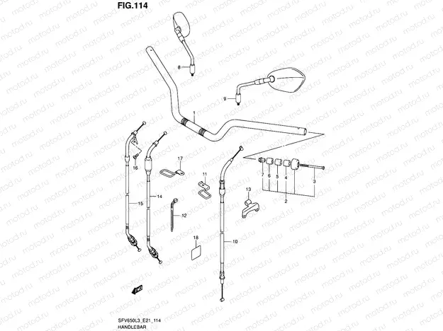 114 - HANDLEBAR (SFV650L3 E21)