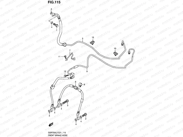 115 - FRONT BRAKE HOSE (GSR750AL2 E21)