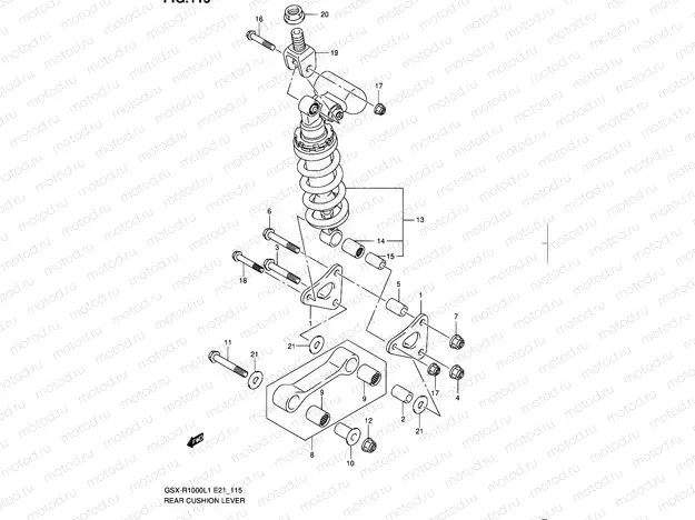 115 - REAR CUSHION LEVER (GSX-R1000L1 E24)