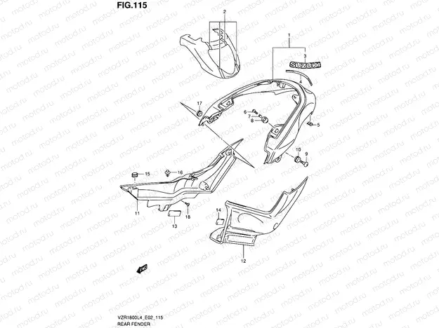 115 - REAR FENDER (VZR1800ZL4 E02)
