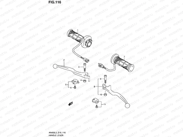 116 - HANDLE LEVER (AN400ZAL3 E19)