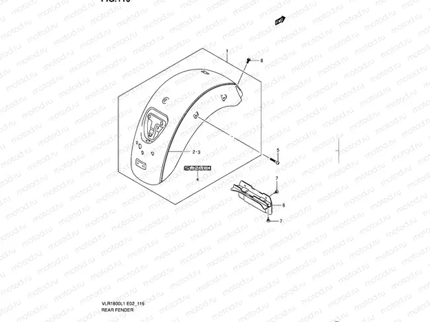 116 - REAR FENDER (VLR1800TL1 E24)