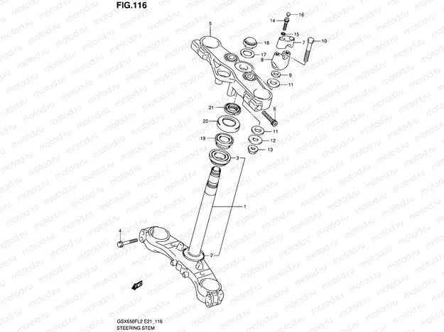 116 - STEERING STEM (GSX650FUAL2 E21)