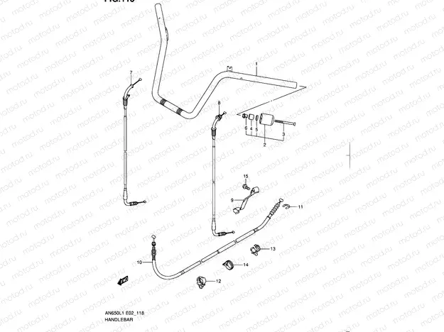 118 - HANDLEBAR (AN650L1 E19)