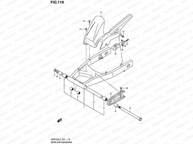 119 - REAR SWINGINGARM
