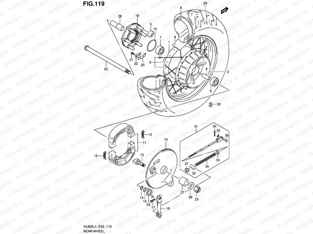 119 - REAR WHEEL (VL800UEL4 E19)
