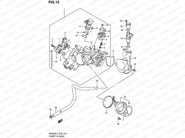 12 - THROTTLE BODY (AN400AL3 E33)