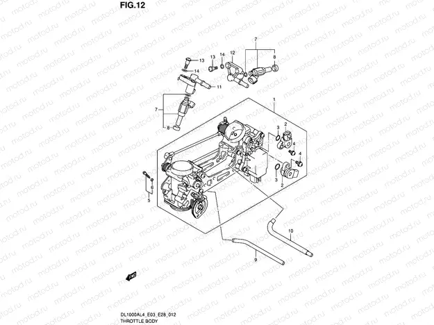 12 - THROTTLE BODY (DL1000AL4 E28)