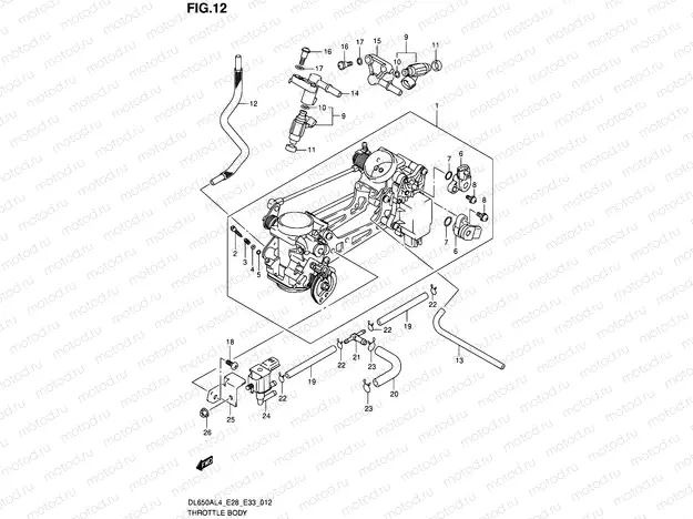 12 - THROTTLE BODY (DL650AL4 E33)