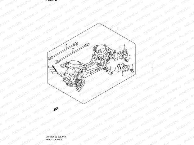 12 - THROTTLE BODY (DL650L1 E28)