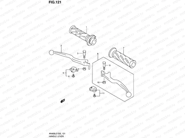 121 - HANDLE LEVER (AN400AL2 E19)