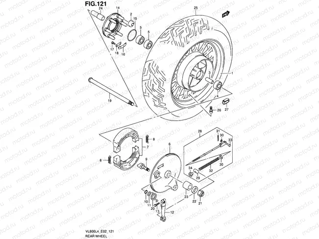 121 - REAR WHEEL (VL800CL4 E19)