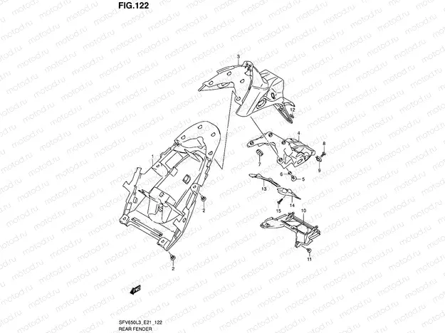 122 - REAR FENDER (SFV650L3 E24)