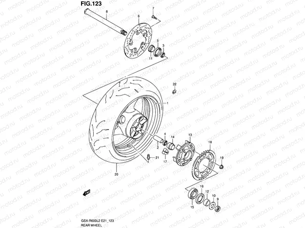 123 - REAR WHEEL (GSX-R600L2 E24)