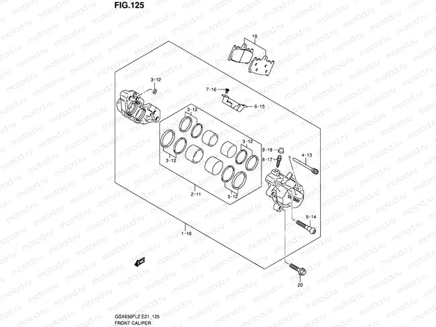125 - FRONT CALIPER (GSX650FL2 E21)